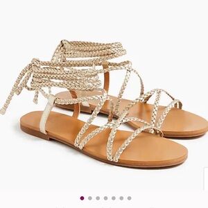 J. Crew Metallic Gold Braided Sandals
